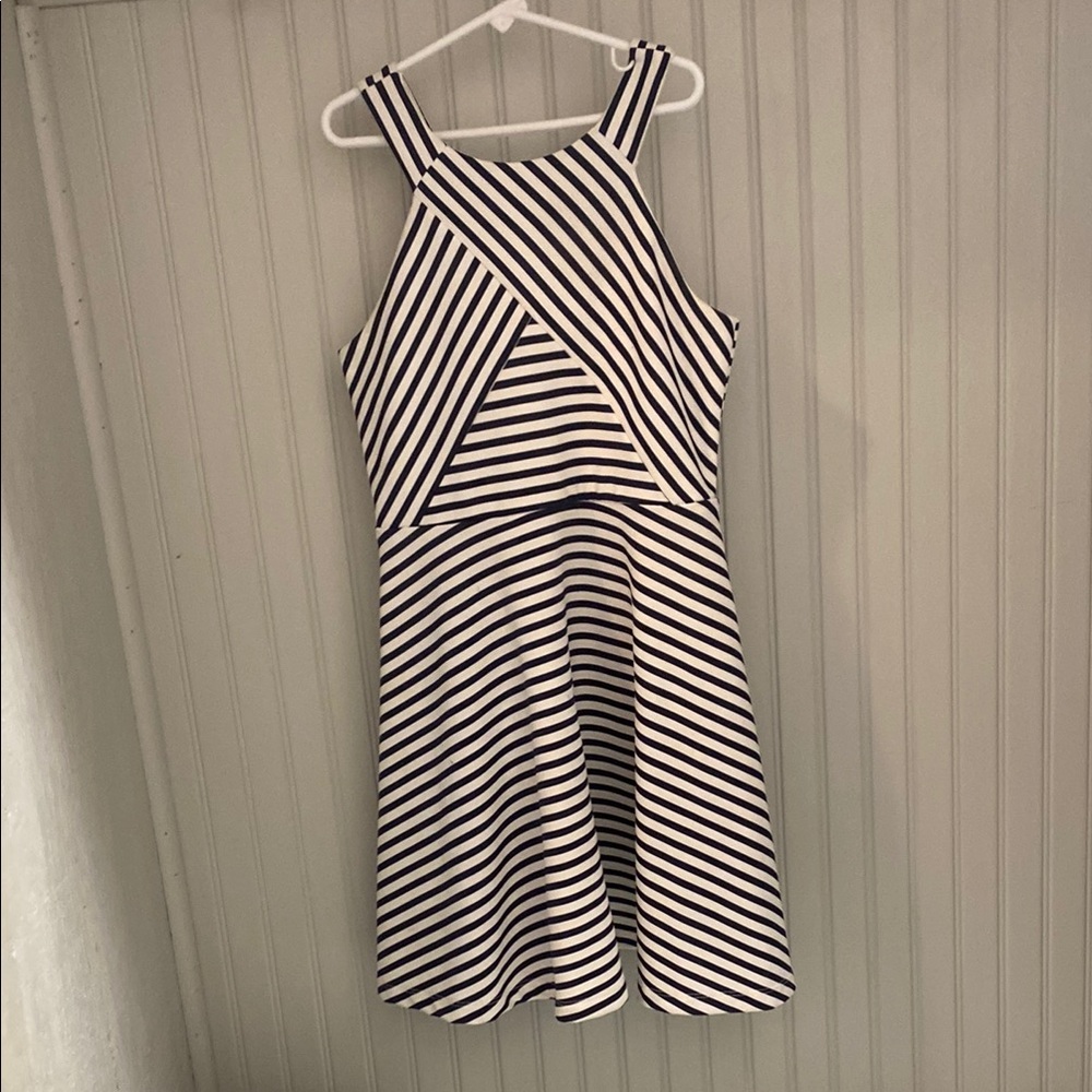 Zunie Navy and White Striped Dress